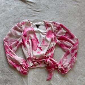 Express Floral Wrap Blouse